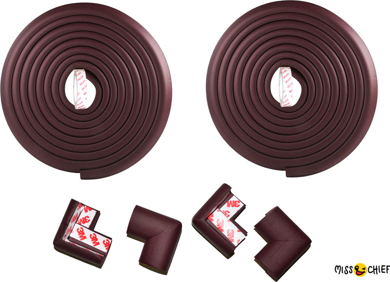 Miss & Chief by Flipkart Proofing 2 metre L-Shaped Edge Guards Roll | Child Safety Edge Protectors | Safety Accessories for Babies/Kids/Children (Brown, 2 Proofing & 4 Corner Guard)(Brown)
