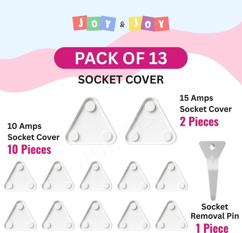Joy & Joy Electric Socket Plug Guards | Child Safety Socket Covers (12 Pcs, White)(White)