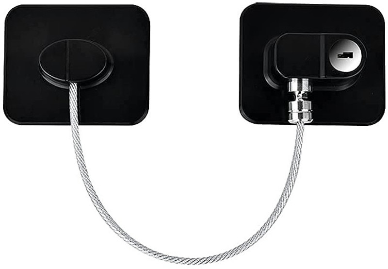 NIRMATSARAY child safety lock with key ,for Fridge,Drawers,and Child Safety Cabinet Lock(Black)
