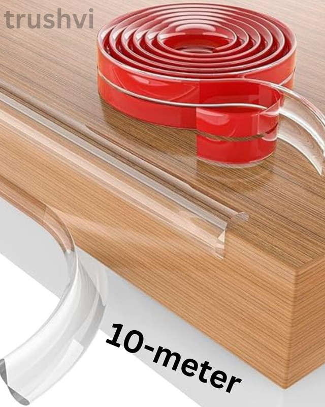 viyagee 10-Meter Silicone Edge Protector Strip, Baby Proofing Edge(trasperent)