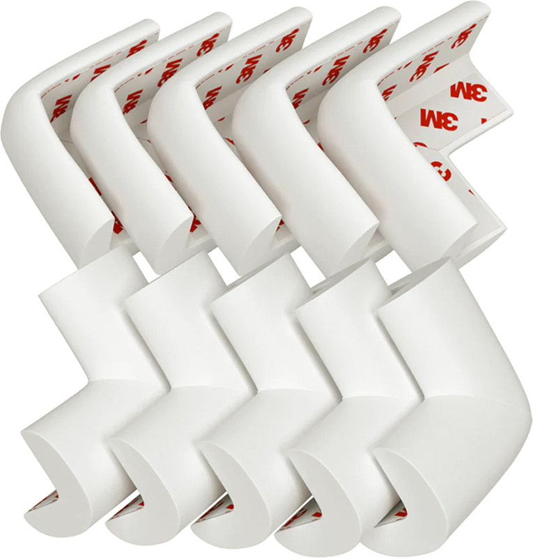 KIDS STATION Baby Proofing L- Shape PRE-TAPED 50gm/mt. Dense Corner Guard | Guard for Kids(Off- White, Pack of 10 pcs)