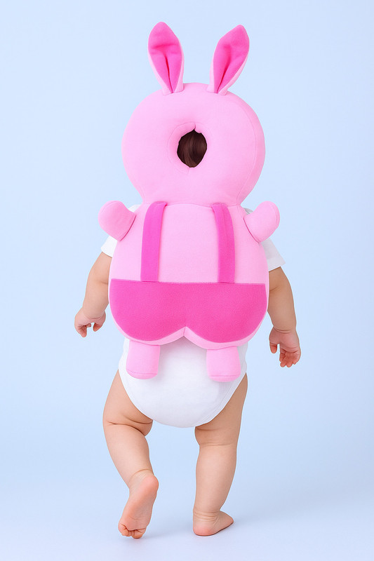 Livastram Baby Head Protection Pillow – Cute Pink Bunny Design Safety Cushion for Infants(Pink)