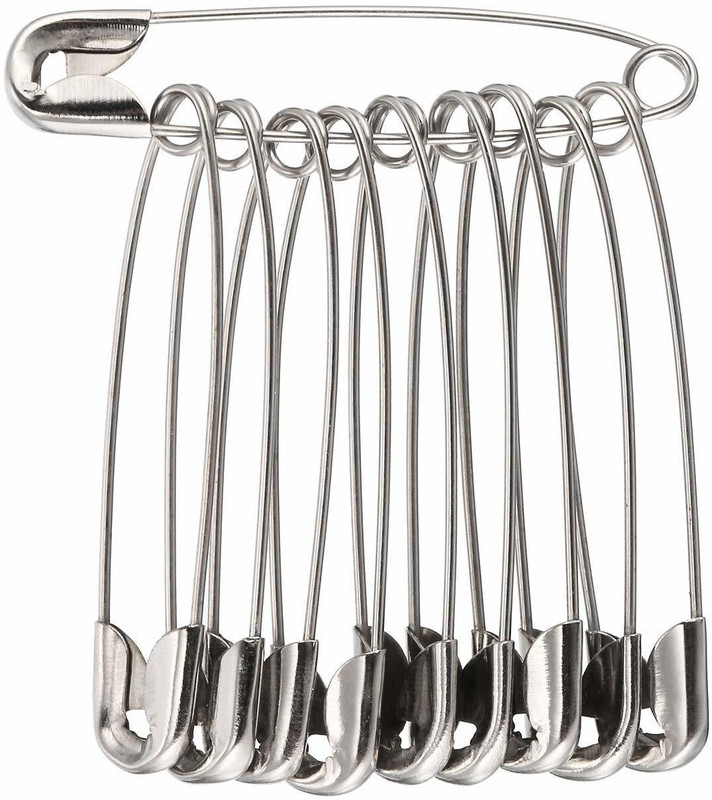 lamvi Stainless Steel Safety Pins Large Size (Pack of 40)(Silver)