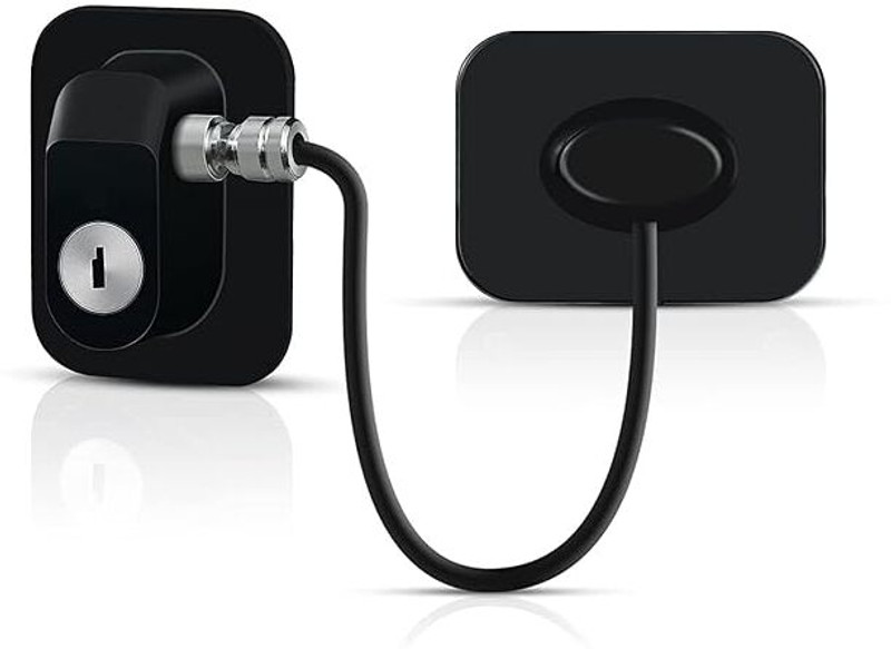 KRIJAM Child Safety Device Refrigerator Door Lock With 2 Keys Child Safety Slide Lock(Black)