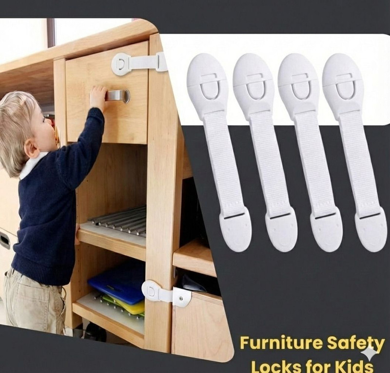 Baby Care baby safety drawer and cabinet lock(White)