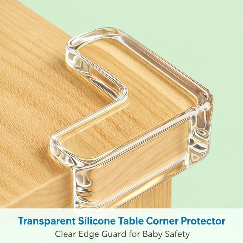 EKALING Transparent Silicone Table Corner Protector | Baby Safety | PACK OF 8(Transparent)