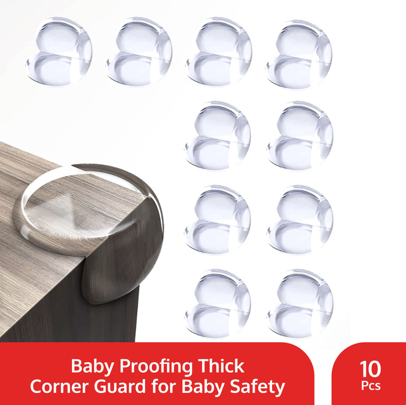 LuvLap Baby Proofing Thick Corner Guard for Baby Safety, 10 Pcs, Pre-Taped Edge Guard(transperant)