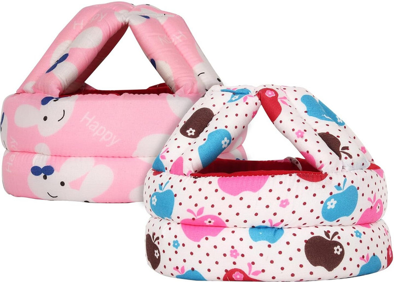 TINISHKA Baby Head Protector | Adjustable| combo of 2 |(Pink and Multicolor)