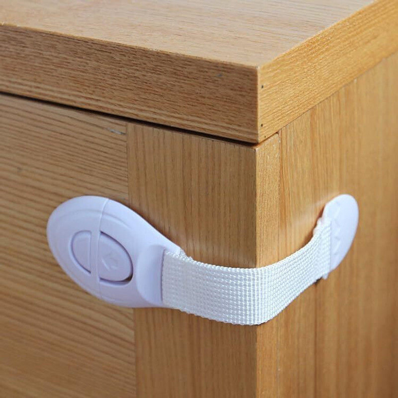 NANNY PENNY Child Baby Safety Lock Toddler Infant for Drawer Fridge Cabinet (4 Pcs)(White)