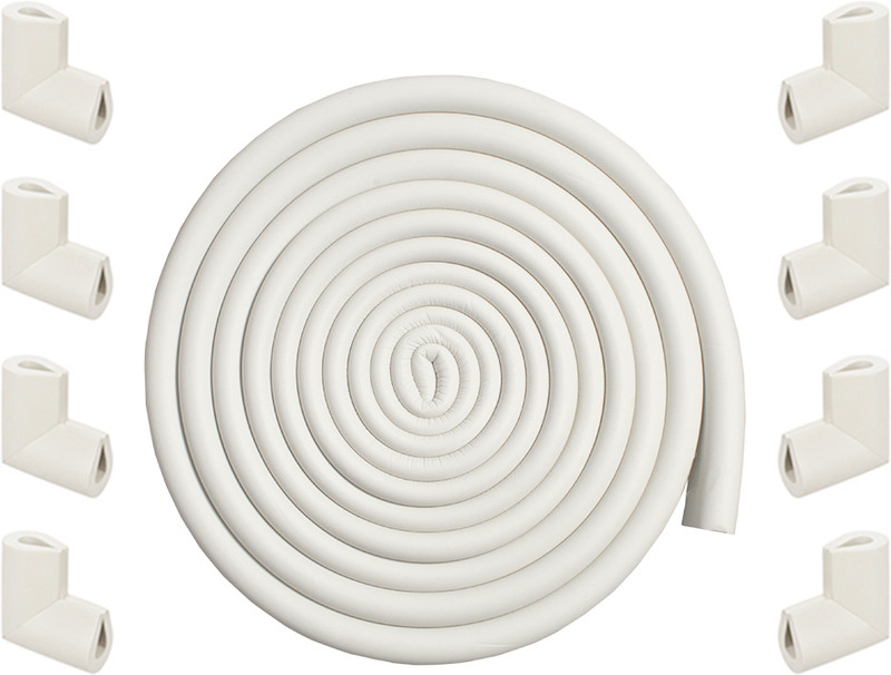 KIDS STATION Made in India Baby Proofing U-Shape Edge & Corner Guard Pack for Thin Edge Table(Off-White, 5 Meters Long Edge Guard + 8pcs Corner Guard)