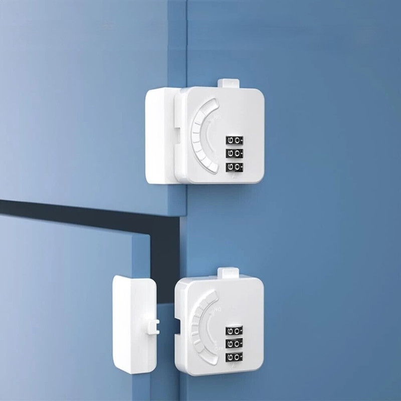 SG-Mart PASSWORD DOOR LOCK Baby Safety Self Adhesive Cupboard Lock , ABS Plastic(White)
