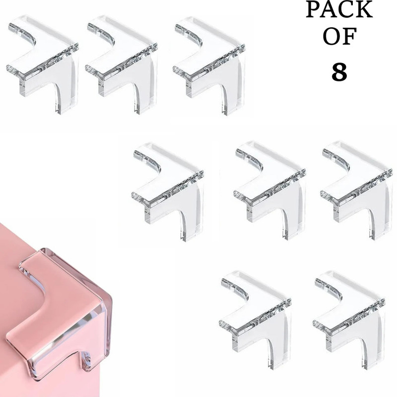 Giggli T-Shape L Corner Silicone Guards | Baby Safety Edge Protector(TRANSPARENT)