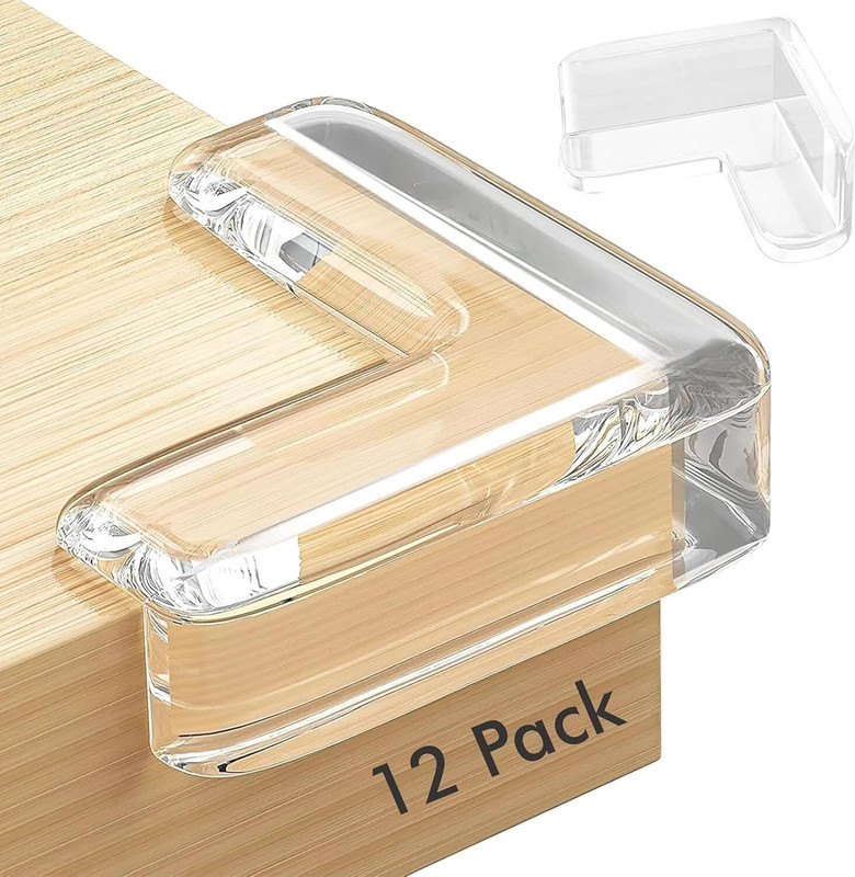Godworks Table, Bad Corner Protector, Baby Safety, Proofing, V Shape Silicon Guard 12Pcs(Transparent)