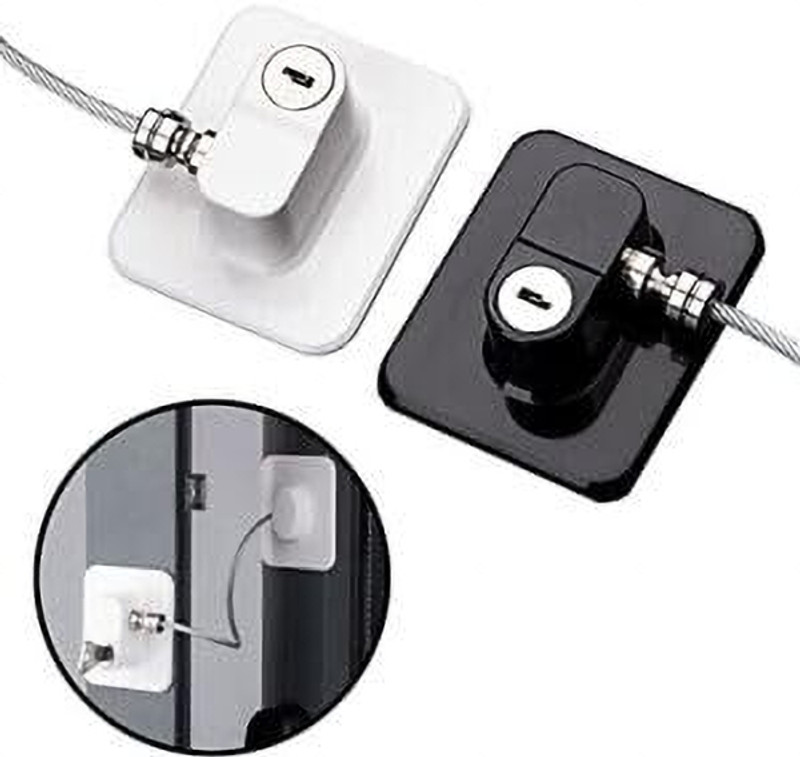 Twinflo CHILD SAFETY LOCK WITH KEYS|Safety Door Locks with 1 Keys for Cupboard(Black, White)