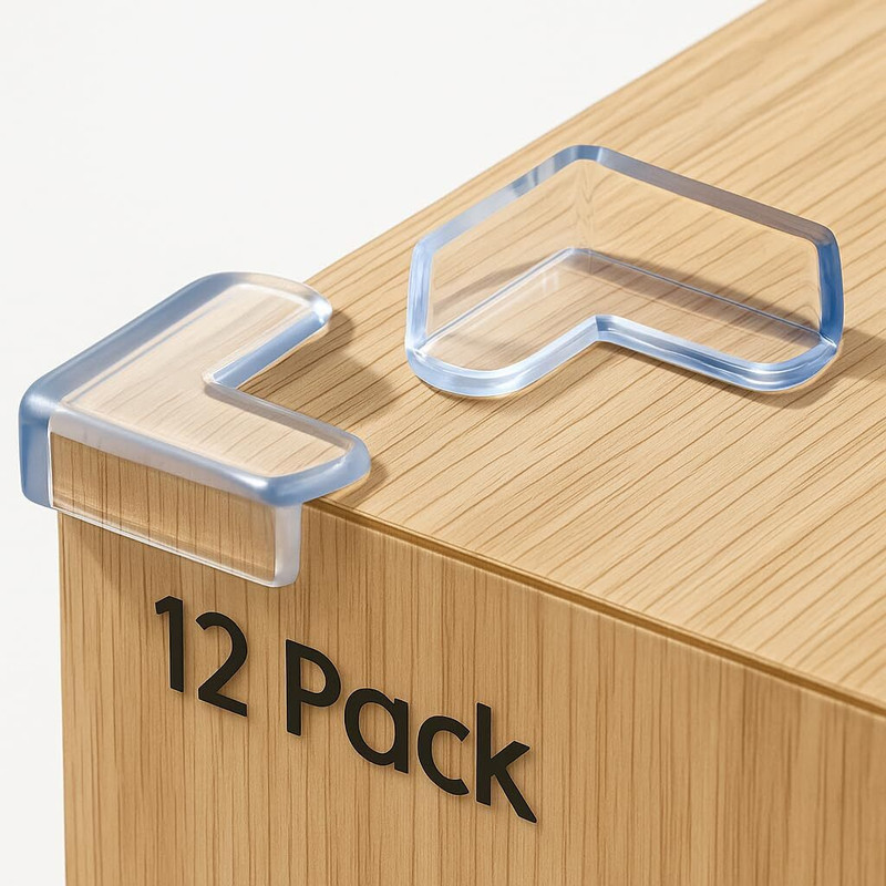 gadgetschroma (Pack of 12) Silicon Corner Protector for Table Corner Guards for Baby Safety(Transparent)