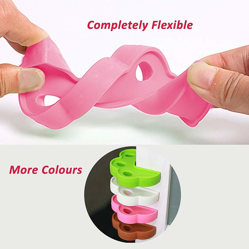 Safe-o-kid Fit All Sleek Design Strong Silicone Door Stopper(Pink4)