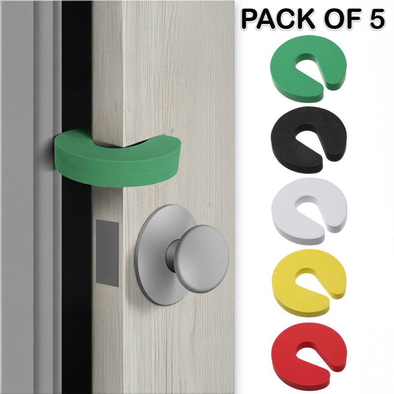 SYGA 5 Pcs Child Safety Door Pinch Guard Set, Soft Foam Stopper Prevents Injuries(Multicolor)