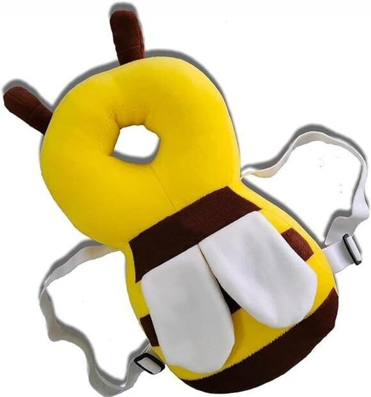 Wearaxe Baby Safety Head Protector Cushion – Soft Bee Design with Adjustable Straps(Yellow)