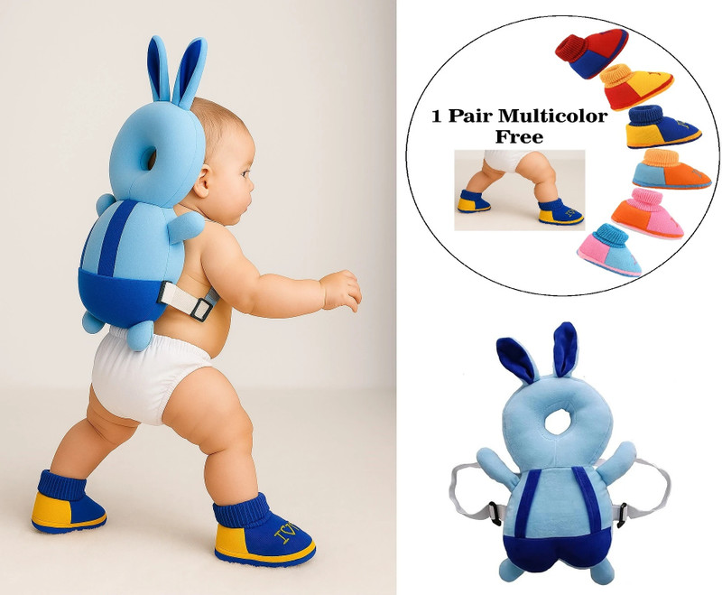 ONFEET Baby Head Protector with 1 Pair Free Booties(Blue)