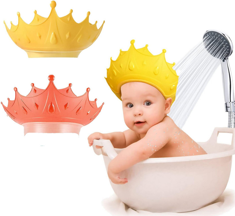 HM EVOTEK Baby Shower Cap, Shower Cap for Kids 0-9 Years Adjustable Silicone Crown Cap K9
