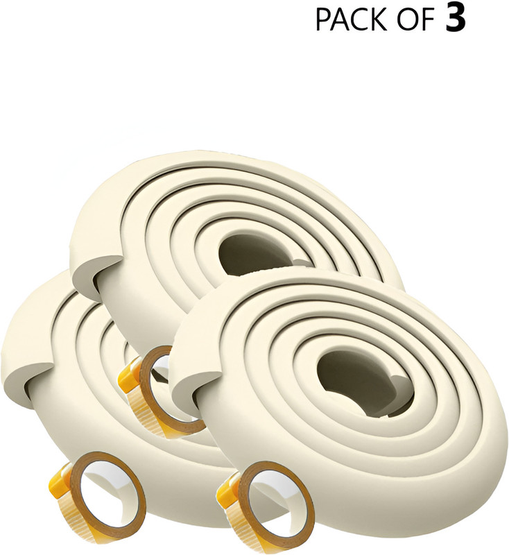 Giggli Baby Safety Edge Corner Guard Edge Guards (2 Meter ) Edge Guards 3PC (WHITE)(White)