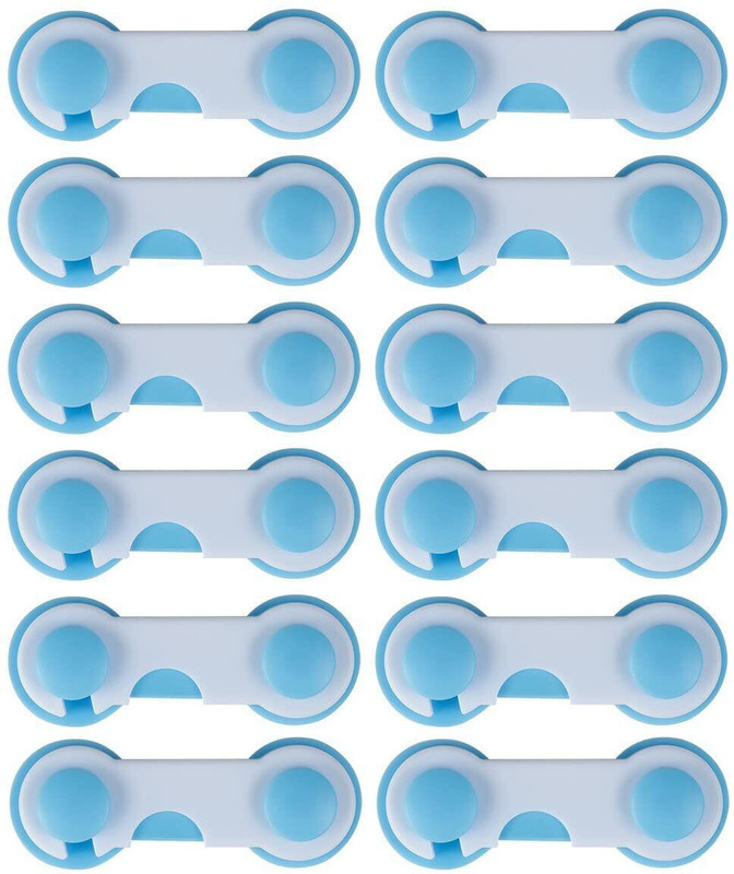 GLOZIA Kids Safety Cabinet Door Locks, 12Pcs Cabinet Lock With Self Adhesive(Blue)