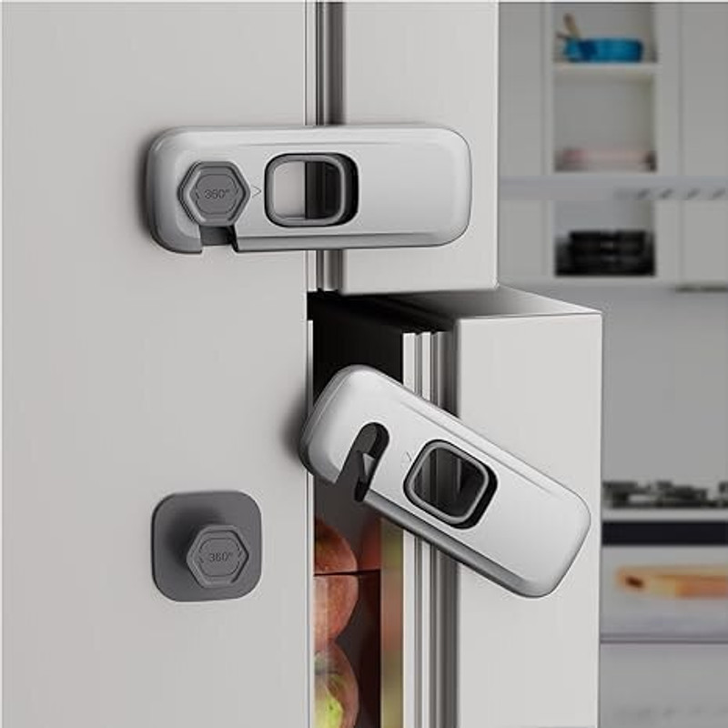 GAURINANDAN Child Proof Refrigerator Lock with Sticky Adhesive Pads,Child Safety Locks(Multicolor)