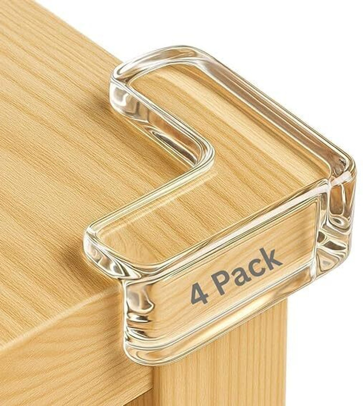 Vritti Transparent Silicone Corner Protectors Anti-Collision Table Guard Pack of 4(Transperent)