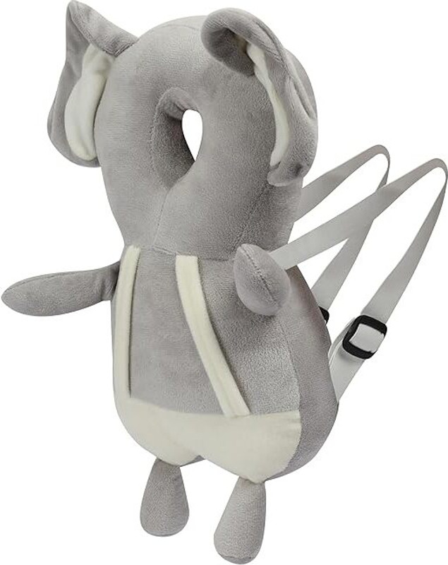 Livastram Baby Head Protection Pillow – Soft Elephant Design Safety Cushion(Grey)