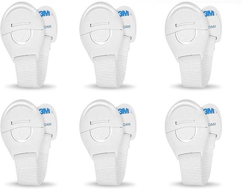 Lixora Child Baby Toddler Infant Safety Lock(6 Pcs) for Drawer Fridge Cabinet etc(White)