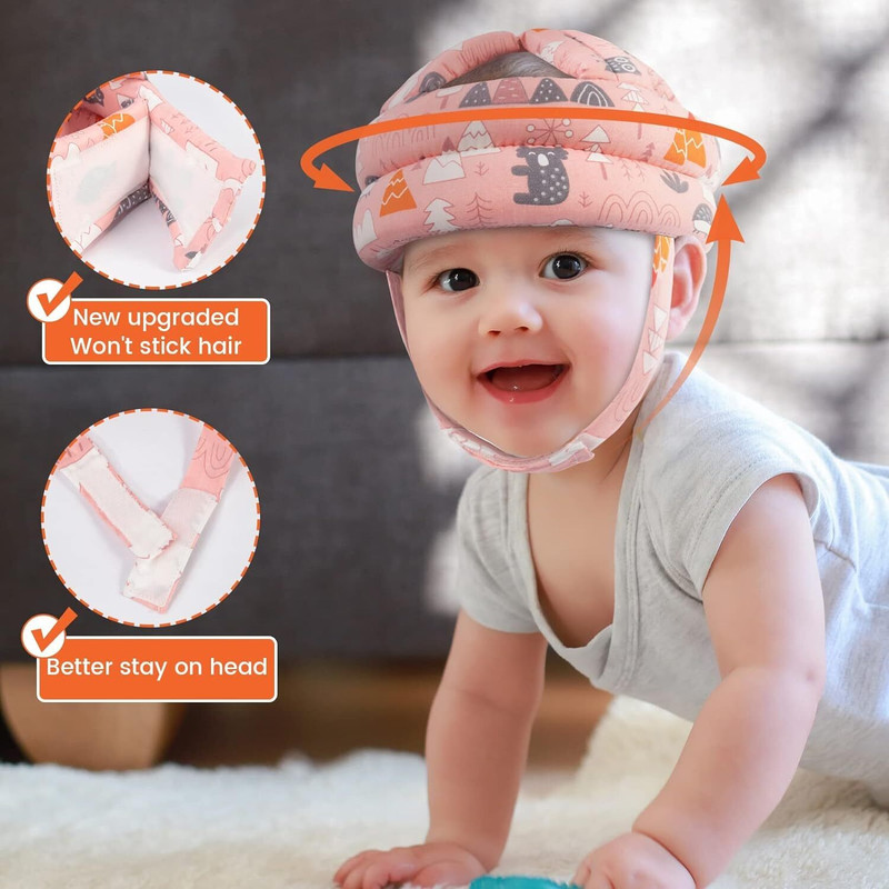 Adore Reindeer Baby Safety Adjustable Heavy Cushioned Head Gear/ Helmet(Pink)