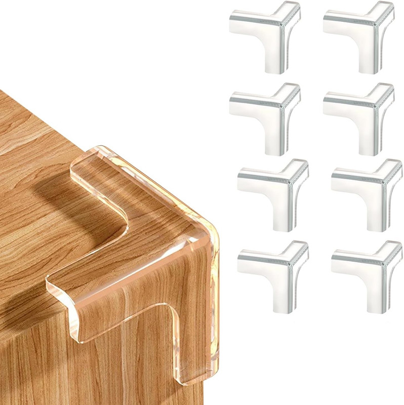 SKYVOKES Clear 3-Side Corner Protectors for Baby Proofing Furniture Edges(CLEAR)