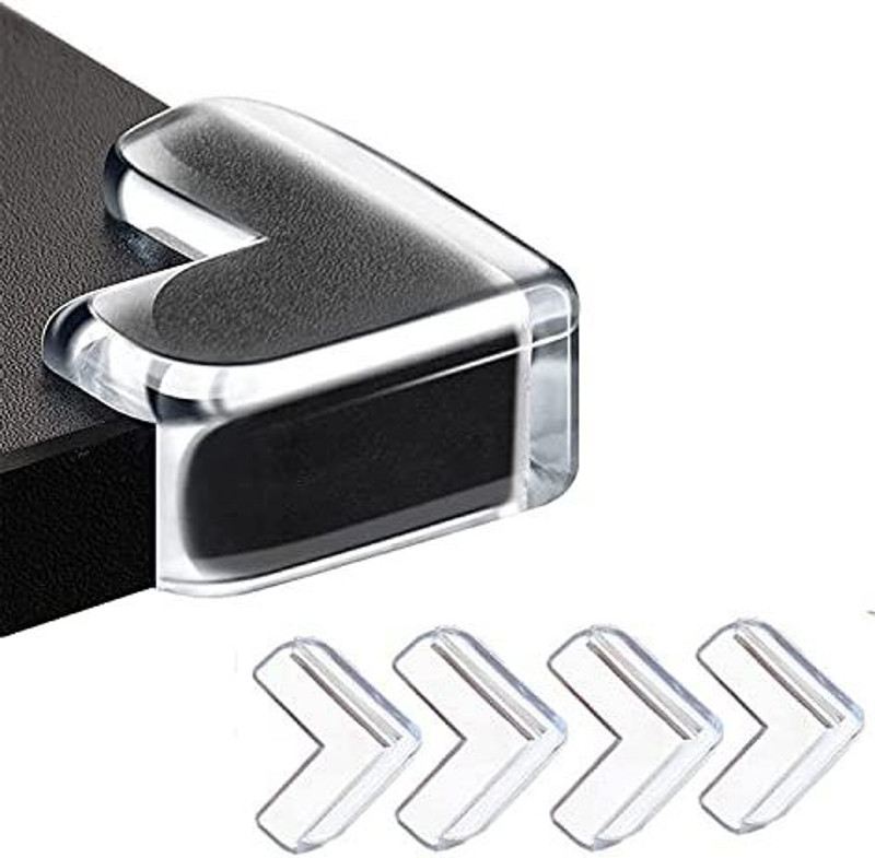 crownsmill 4 Piece Corner Safety Protector for Kids Table Guards Safety Self Adhesive(Transparent)