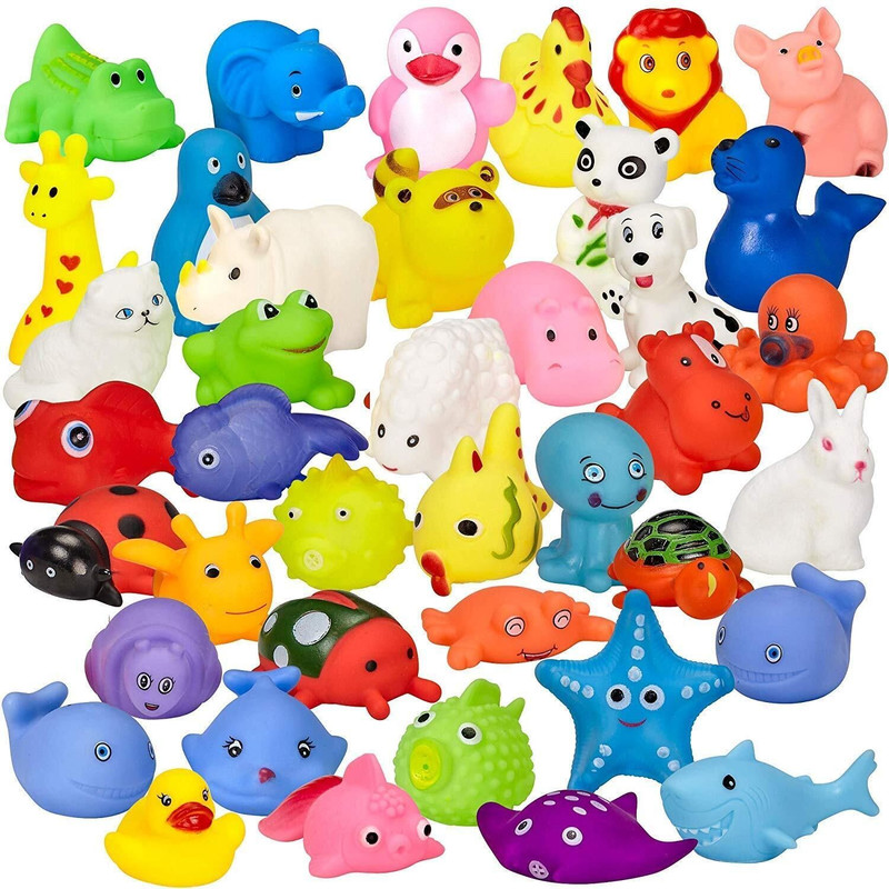 Khatushyam Baby Bath Toy Set of 12 pcs chu chu Colorful Animal Shape Toy Bath Toy Rattle Rattle(Multicolor)