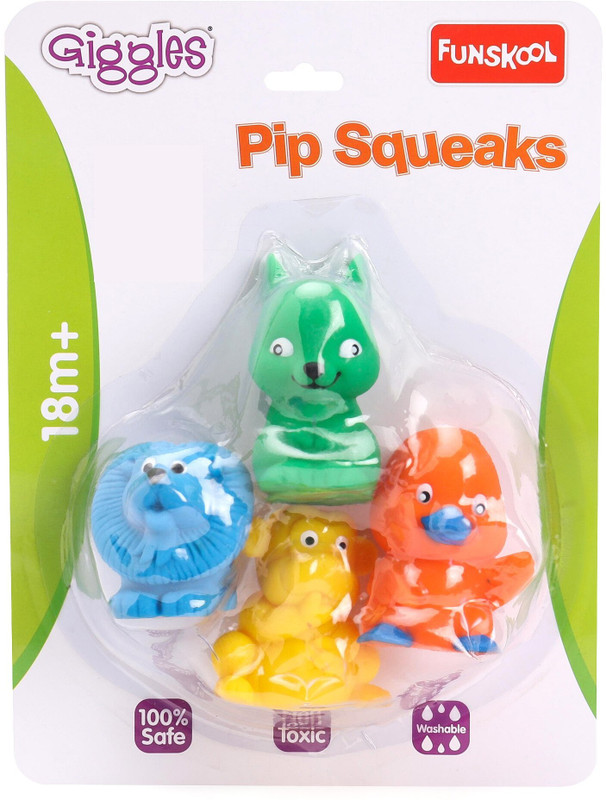 FUNSKOOL Pip Squeaks Animal Squeakers, Stimulates Senses, Natural squeaking sound Rattle(Multicolor)