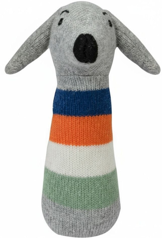 minimavin Organic Cotton Dog Rattle | Soft Handmade Baby Rattle Toy Rattle(Multicolor)
