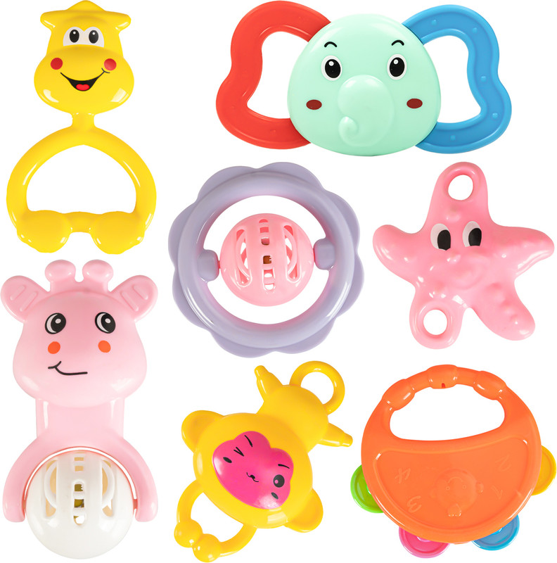 baybee Newborn baby toys Rattles Set for Babies 0-6 Months, 7 Rattle Set (Multicolor) Rattle(Multicolor)