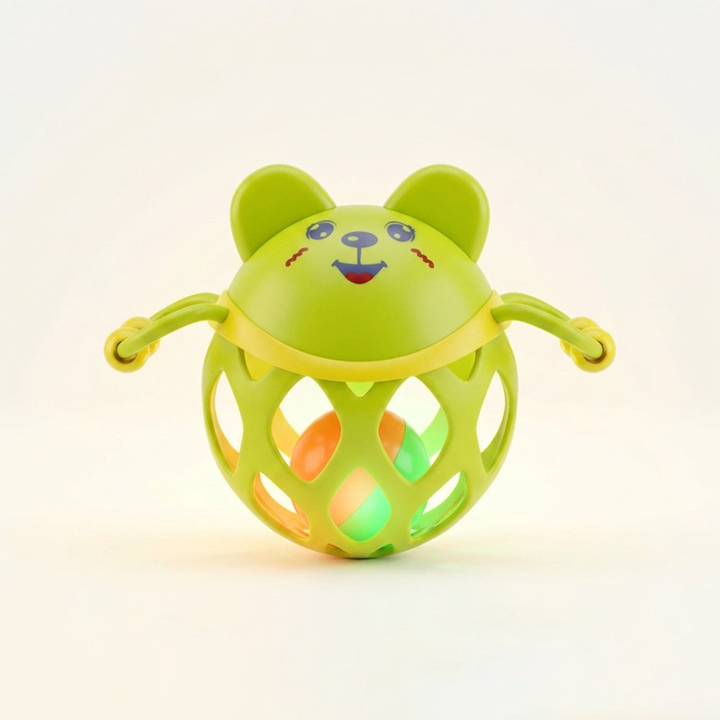 ZUNBELLA Cute Bear Rattle Ball for Baby Shake and Glow Magic Light Up Toy For Kids Rattle(Multicolor)