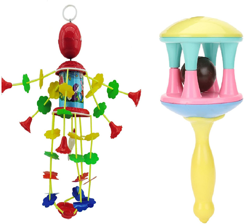 M S.Toys Electric Musical Merry Go Round Cradle with Baby Rattles and Teether Babies Toy Rattle(Multicolor)