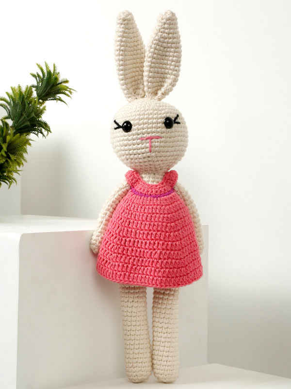 little ginnie Soft Toys For Kids | White Bunny Soft Doll | Ideal Gift for Babies-24 cm Rattle(White)
