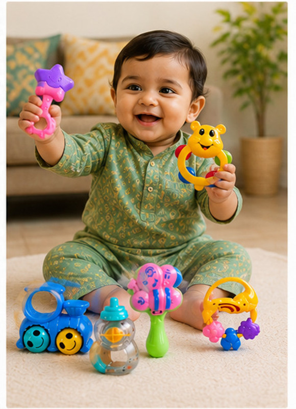 kidzimania Perfect Rattles set for a toddler, pack of 6, Multicolor Rattle(Multicolor)
