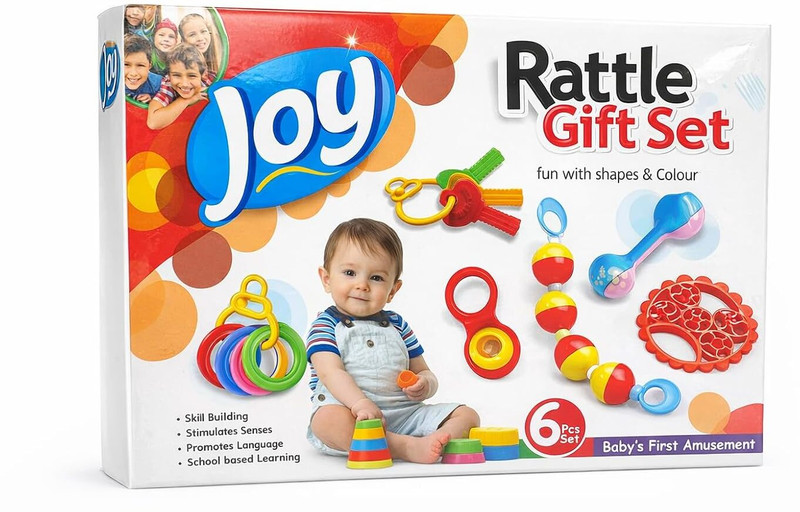 MAIRAAG Baby Rattle Gift Set 6 Pcs | Colorful Learning Toys for Infants 0-12 Months Rattle(Multicolor)