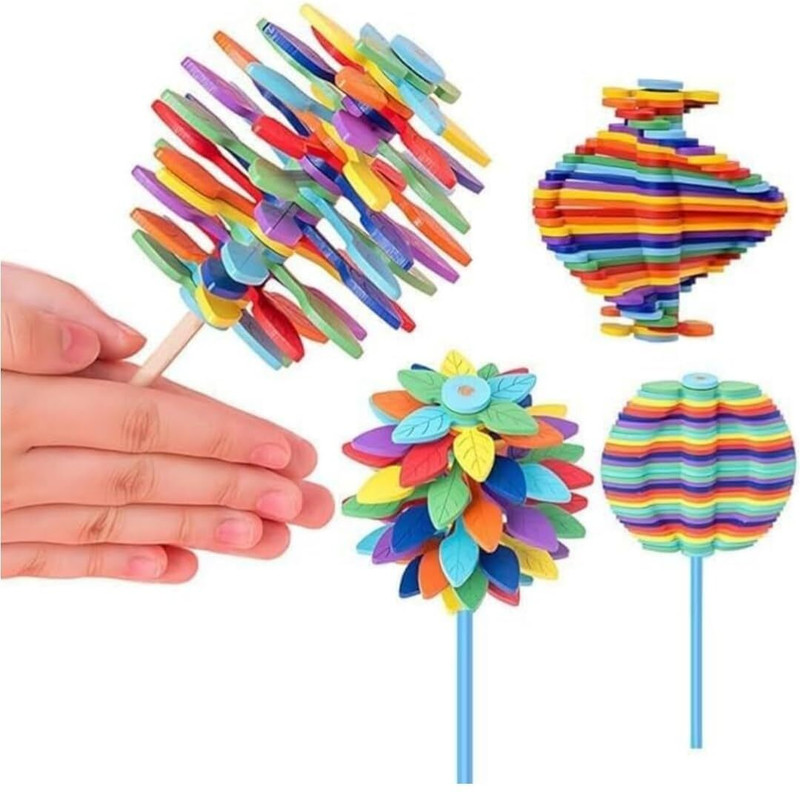 XQZMEE Candy Flower Hand Fidget Spinner Toys for Kids| Rotating and Twisting Fun Toy Rattle(Multicolor)