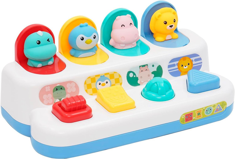 KolorFish Pop Up Toy, Baby Pop Up Toys Educational Baby Toys 12-18 Months Animals Rattle(Multicolor)