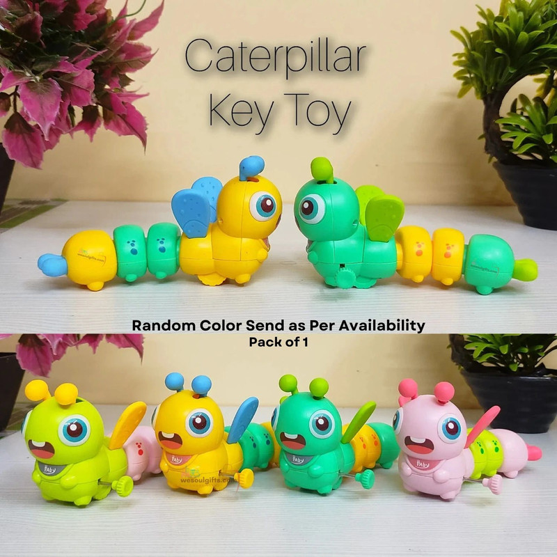 Hirakali Caterpillar Wind-Up Toys for Kids – Colorful Crawling Rattle Toy Rattle(Multicolor)