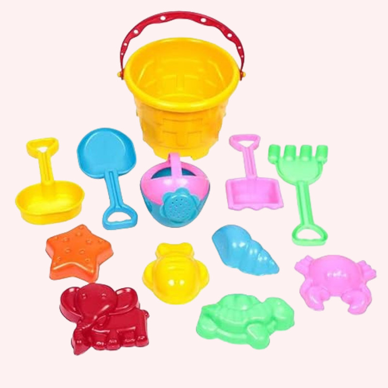 AKTOON TOYS Beach Set- Bucket, Bowls, Shifters (Multicolor) Rattle(Multicolor)