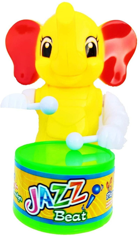 PRIMEFAIR Elephant Drummer Toy Key-Operated with Dancing Action for Toddler Rattle(Yellow)