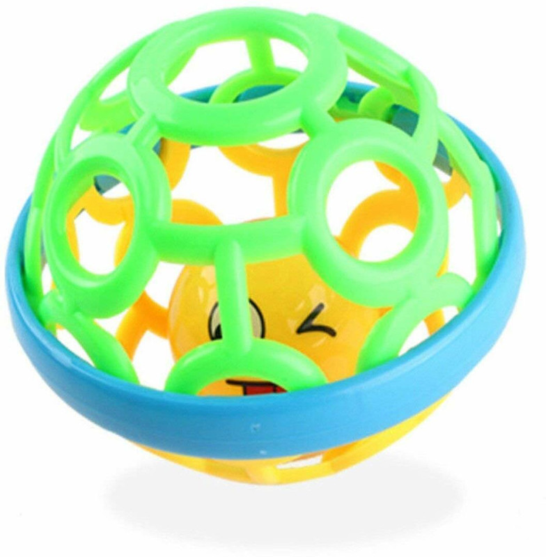 Quasar Soft Rattle Ball - Colorful Soft Ball Rattle Toy for Baby, Bath Toy Safe Non-Toxic, Attractive Rattle for New Born Baby, Creative Learn with Fun Children Toddler Toy, Best for Baby First Toys  - 3 inch(Multicolor)