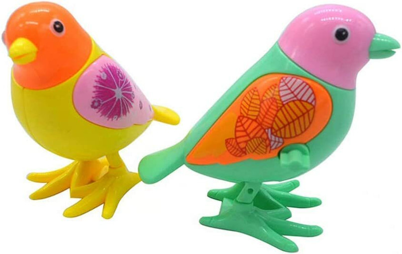 IndusBay Pack of 2 , Key Operated Jumping Bird Wind up Flipping Animal Toy for Kids Rattle(Multicolor)