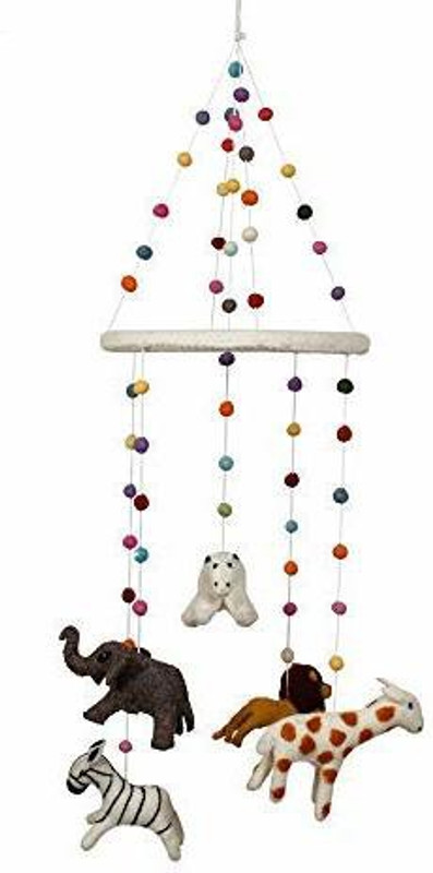 The Hobby Bounty Zoo animals hanging woollen Rattle for newborn baby Rattle(Multicolor)